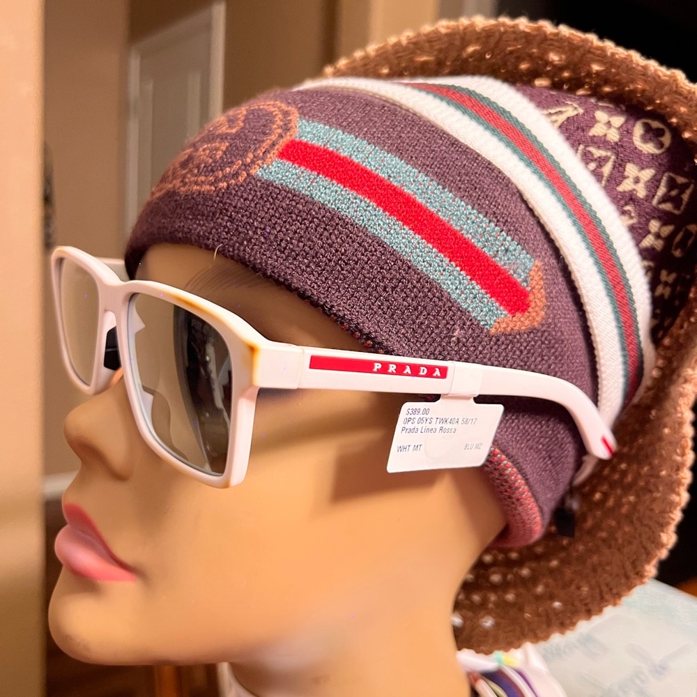 Prada White and Red Sunglasses